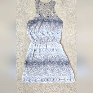 Express Gray Crochet Lace Back Dress Size Small